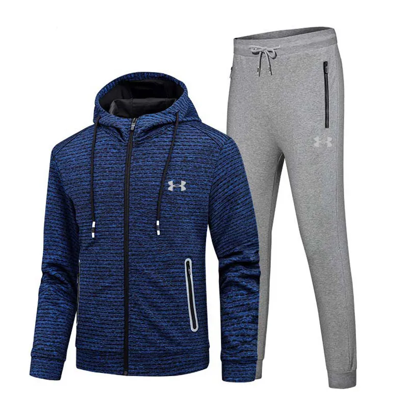  2018 New Under Armour Training Jacket Men survetement homme Training Running Sets Sports Suits 2 Pieces Jacket+Pants 
