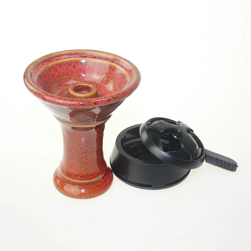 Central Big Holes Ceramic Hookah Bowl with Black Charcoal Cover Shisha