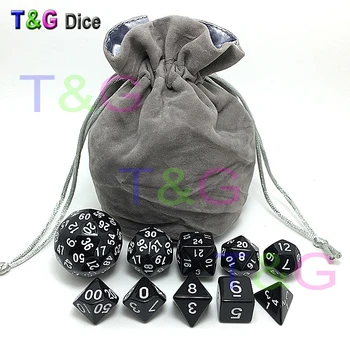 

10pcs Digital Dice Set with Bag High quality 3 Colors d4 d6 d8 2xd10 d12 d20 d24 d30 d60 for dnd RPG Playing Game toy