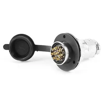 

Flange Mounting GX25-8 8Pin Male 25mm Aviation Plug Connector w Plastic Cover