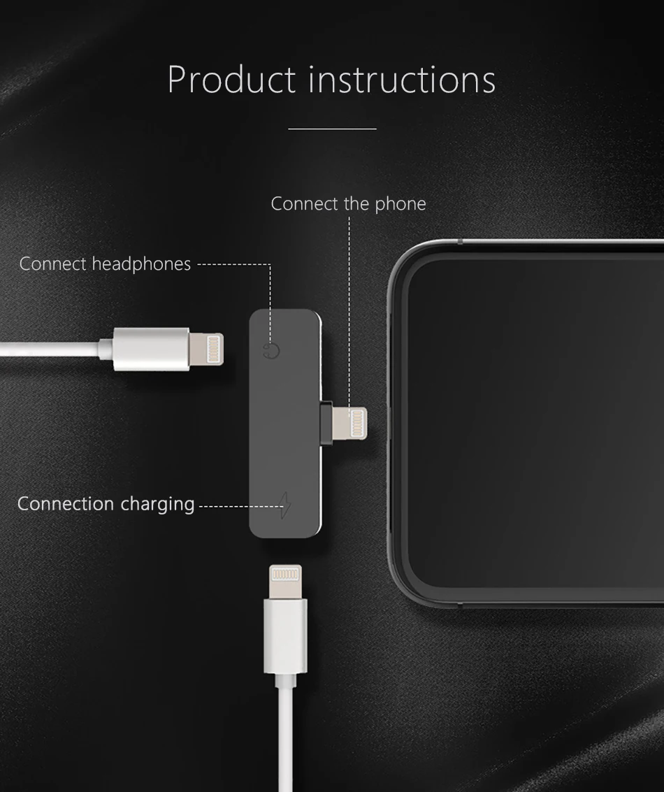 !ACCEZZ 2 in 1 Audio Adapter For iphone X 8 7 Plus XS MAX XR IOS 11 12 Lighting Charging Calling Earphone AUX Splitter Connector (12)