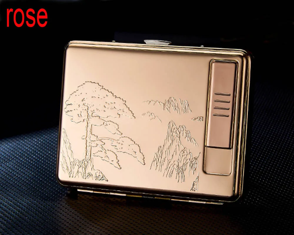 Чехол для прикуривателя USB для 20 сигарет pac - Цвет: Rose Pine