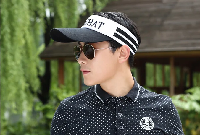 sun visor caps men women sun visor hat outdoor summer black white visors for women  (17)