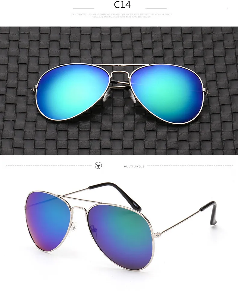 Солнцезащитные очки Мужские Винтажные Солнцезащитные очки Ms. Frame Glare Pilot Aviation солнцезащитные очки 19 цветов очки для вождения Лидер продаж