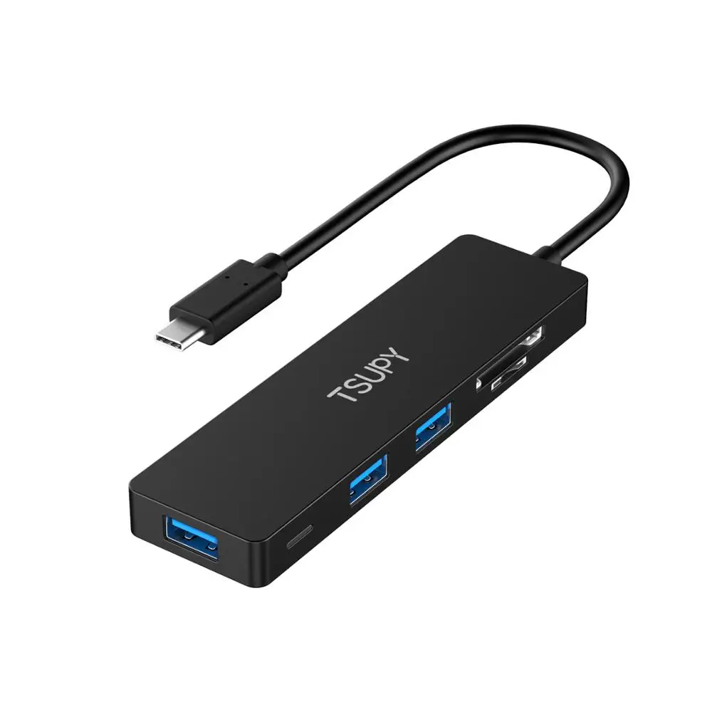 TSUPY USB C концентратор type C к USB 3,0 портам кардридер концентратор адаптер для ПК ноутбук мобильный телефон для Macbook