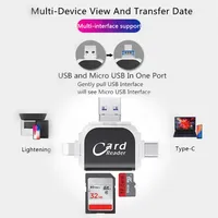 tf כרטיס sd 4 ב 1 USB USB OTG קורא כרטיסים מיקרו C זיכרון כרטיס מתאם מיקרו SD TF קורא כרטיסים עבור iPhone X 6 7 8 טלפון סמסונג S8 אנדרואיד (5)