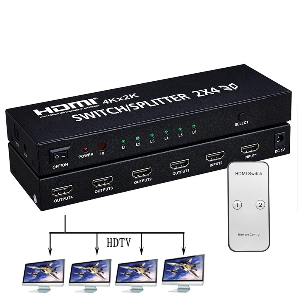 Buy Multimedia HDMI 2x4 (2 in 4 out) + Audio Extractor