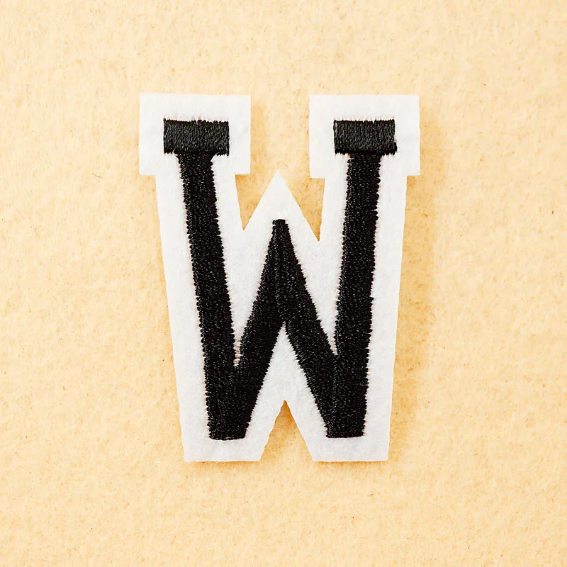 

Letter: W (Size:4*5.5cm) DIY Cloth Patch Badge Embroidered Cute Badges Hippie Iron On Kids Cartoon Patches For Clothes Stickers