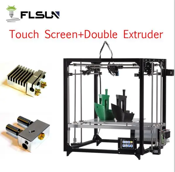 Flsun 3d принтер высокой точности большой размер печати 260*260*350 мм 3D-принтер Комплект горячей кровати один рулон нити Sd карты - Цвет: Touch Double E