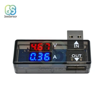 

USB LED Digital Voltmeter Ammeter Car USB Tester Charger Current Voltage Detector Red Blue Dual Display DC 12V 3A