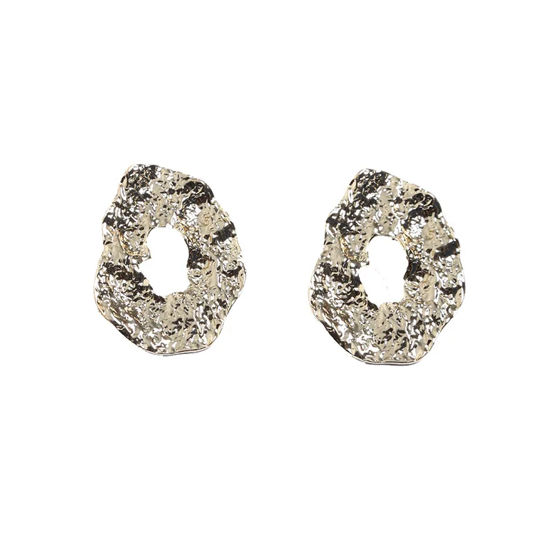 

Temperament Avant-garde Irregular Earrings Metal Round Bumps Big Earrings Exaggerated Personality Ladies Light Luxury Earrings