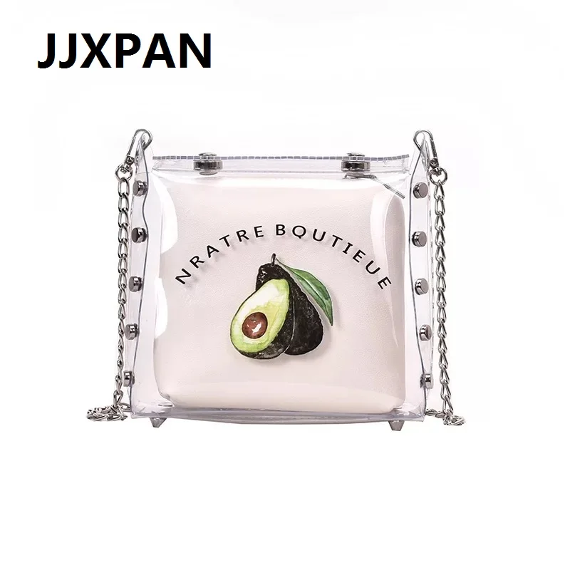 

Fashion Ladies Fruit Avocado Pattern Crossbody Bag For Women 2019 PVC PU Designer Handbag Summer Chain Shoulder Messenger Bag
