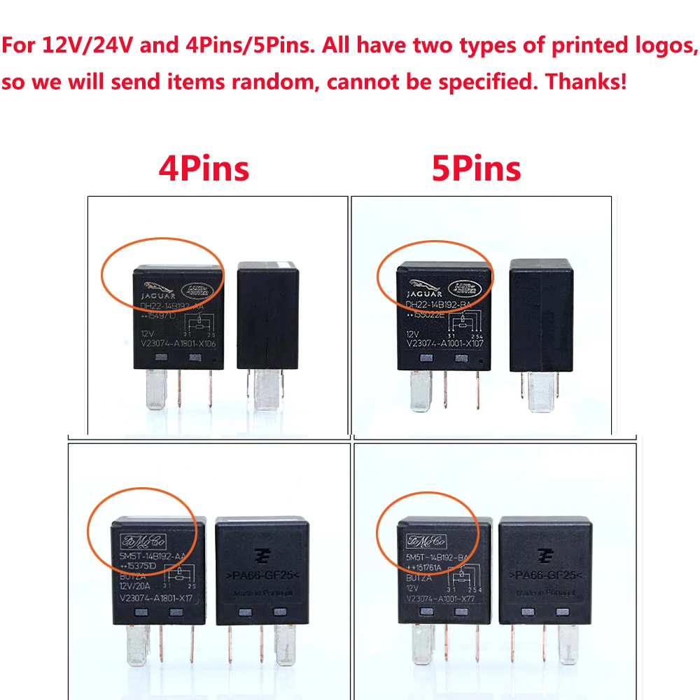 1 шт 12V/24V 4/5 штифтов авто реле V23074 A1801 X106 A1001 X107 для Jaguar Land Rover|Переключатели и рычаги