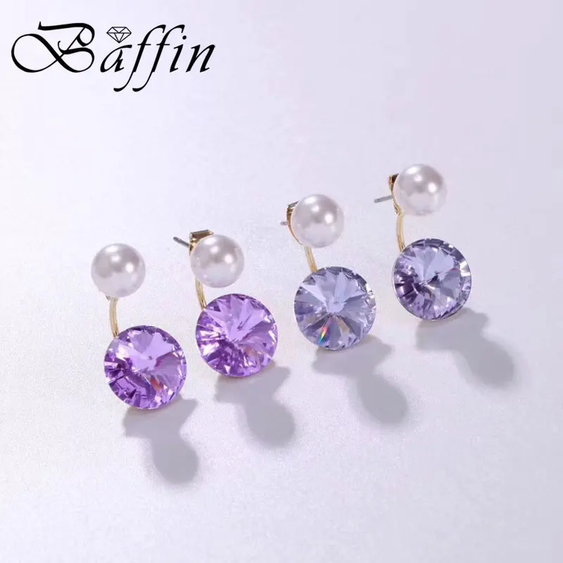 

2018 BAFFIN Trendy Crystals Earring Jackets Made With SWAROVSKI ELEMENTS Pearls Piercing Gold Color VERSATILE Jewelry For Women