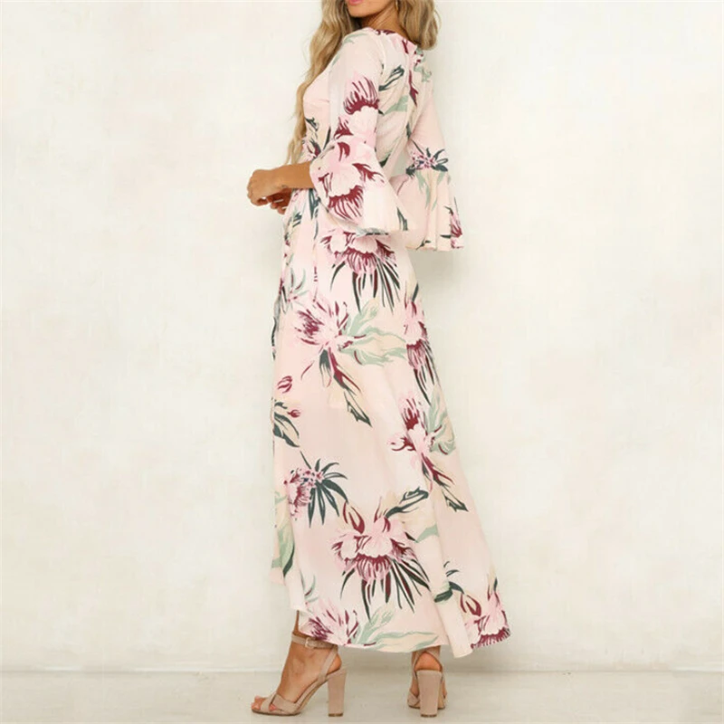 Vestidos 2019 женские платья весна лето женское платье с коротким рукавом разрезом