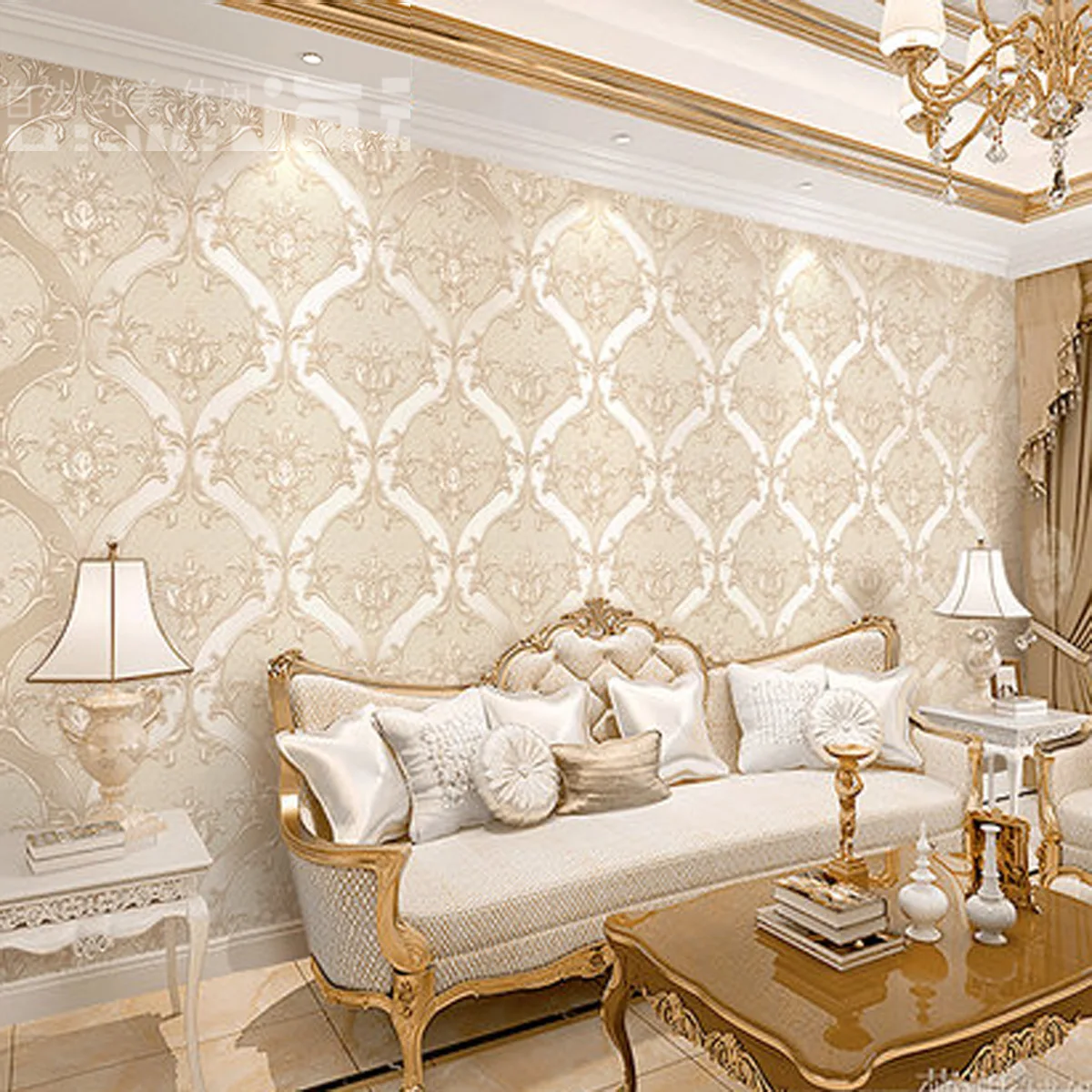 European Retro Damascus Living Room TV Background Wallpaper Embossed Thickened Brown Non-woven Bedroom Film and TV Wall Paper European Retro Damascus Living Room TV Background Wallpaper Embossed Thickened Brown Non-woven Bedroom Film and TV Wall Paper