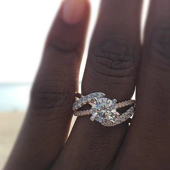 

Rhinestone Rings Women Fashion Jewelry Accessories Female Fingers Decorations Stainless Steel Jewelry Rings Woman Party Gifts