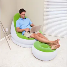 Ленивый человек на открытом воздухе диван складной надувной мягкий удобный флокирование ткань диван кровать креативные диваны с табуретом для ног R1330