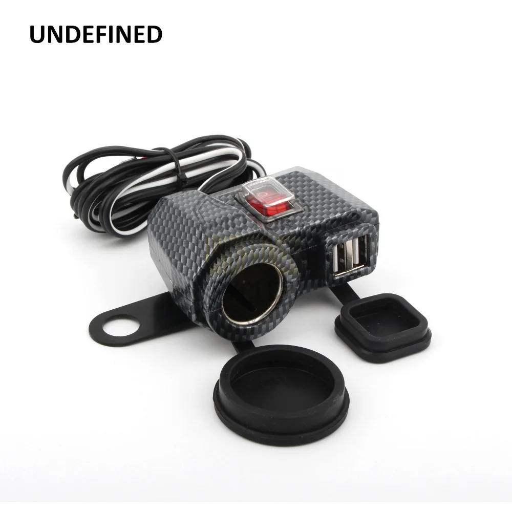 UNDEFINED Motorcycle Parts Carbon Dual USB Power Mirror Mount Waterproof Lighter Charger Switch for BMW Honda Suzuki Universal|switch switch|switch waterproofswitch bmw - AliExpress