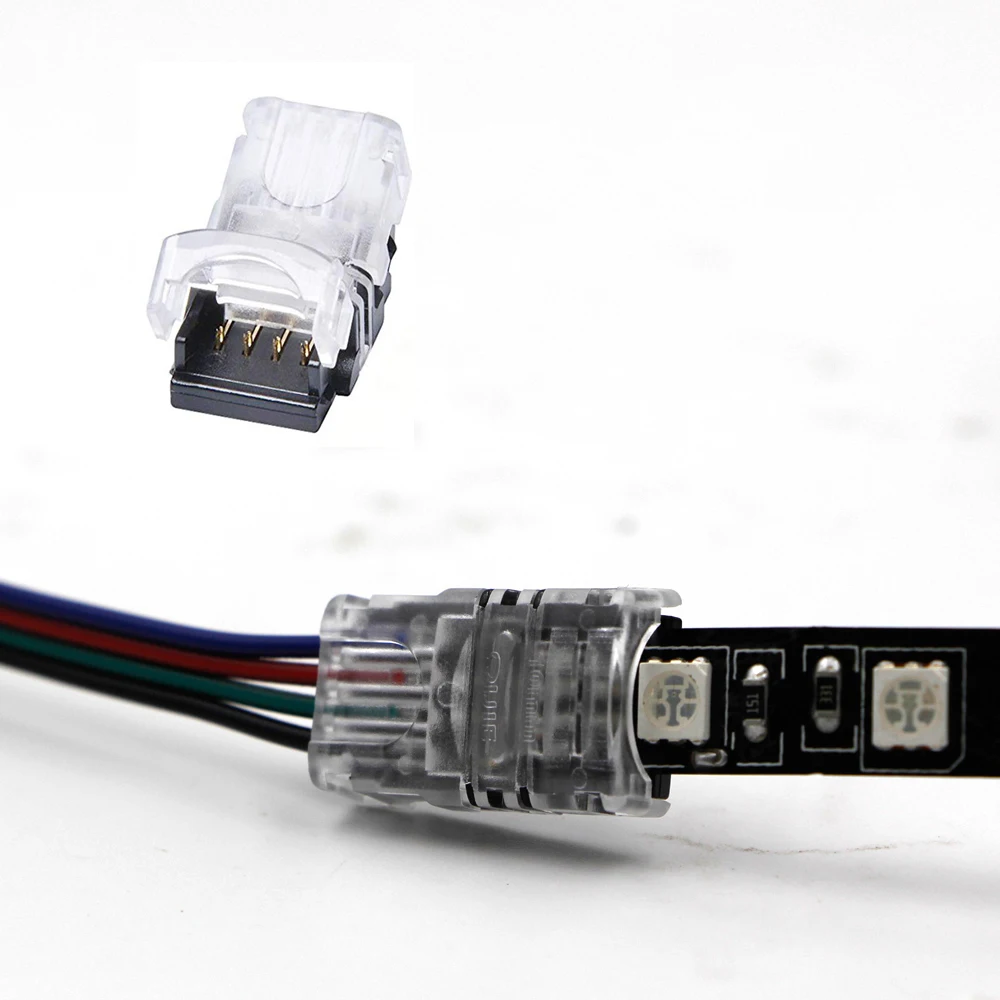 

2Pin 3Pin 4Pin 5Pin 8MM 10MM 12MM Wire to Strip Connector Clip Connector for Single Color RGB RGBW LED Strip Light 1pack