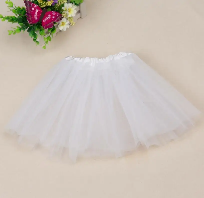 От 2 до 7 лет, милые пышные шифоновые юбки-пачки для маленьких девочек, детская юбка, фатиновая юбка принцессы для танцевальной вечеринки - Цвет: white