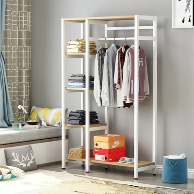 Модные вешалки для пальто в спальню современный простой стальной и деревянный креативный шкаф для хранения одежды - Цвет: G15
