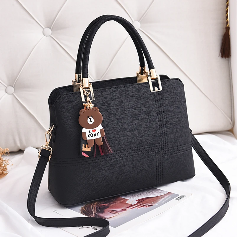 Nevenka 2018 Women Handbags Brand Design Leather Bags Bow Star Pendant Fashion Solid Style Shoulder Bags Luxury Casual Tote12