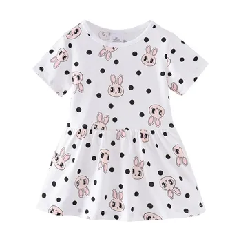 

Children Summer Dresses Girls Animals Clothes Polka dot Lovely Gift Baby Clothing Cotton New Hot Tunic Kids Dresses
