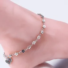 New Hot Plum blossom Heart Anklet Valentine’s Day Romantic Gifts Anklets Bracelet Cheville Barefoot Sandal Beach Foot Jewelry
