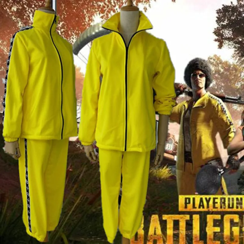  Hot Game PUBG Cosplay Costumes Yellow Clothing Suit Same Style Child Adult Coat Cropped Pants Party