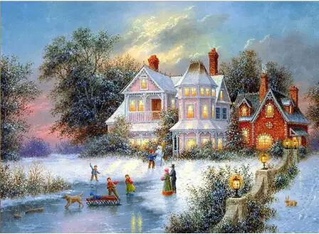 5D Diy Алмазная картина год вышивка крестиком полная Алмазная вышивка мозаика пейзаж зимний пейзаж узор Рождество - Цвет: 20
