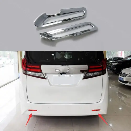 

2pcs Chrome Fit For Toyota Alphard 15-2017 Rear Fog Lamp Light Frame Cover Trim