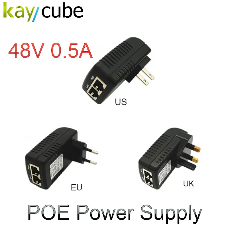 

Poe 48V 0.5A Poe Injector EU US UK AU Wall Plug Ethernet Adapter For Ip Camera Power Over Ethernet Injector Switch Power Supply