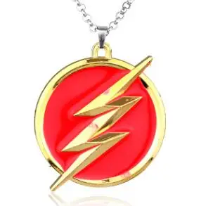 The Flash Red Gold Lightning Logo Necklace Gift For Car Souvenirs