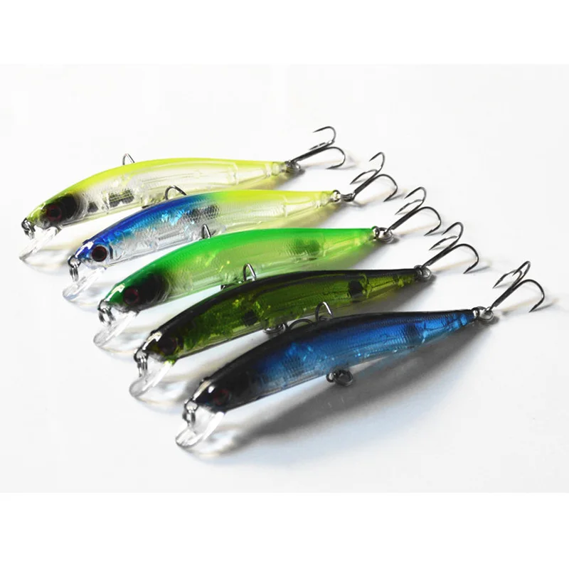 Minnow Fishing Lure 9cm 7.5g Artificial Lures Hard Bait Blood Red Eyes  Surface Laser Lot 5 Pieces - AliExpress