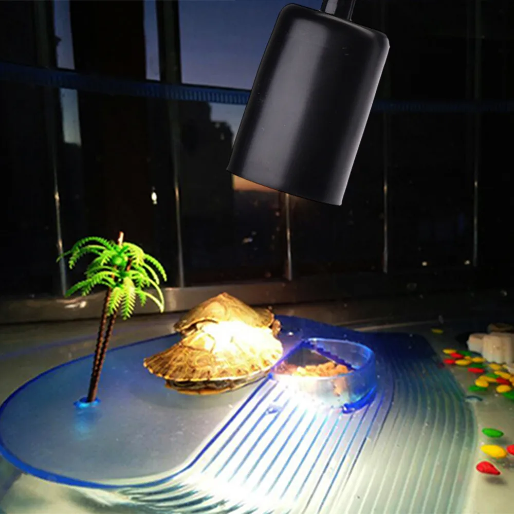 Pet Reptile Box E27 Clip On Lamp Light UVA / UVB Fish Tank Downlight With Clamp & Switch Without Light Bulb E27 Big Screw Mouth reptile heating lamp