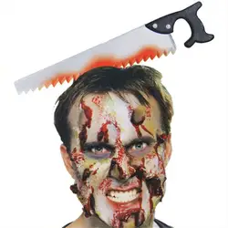 Хэллоуин смешные бутафория для Хэллоуина кровавый нож шутки гвозди топоры ножницы пилы кухонный нож через голову украшение для торжества
