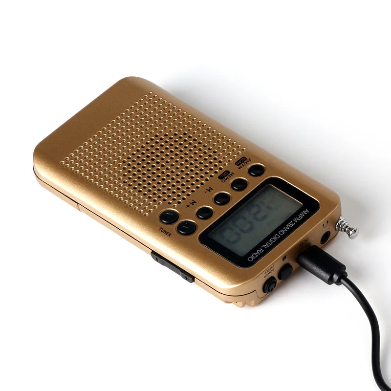 Мини радио Динамик Приемник lcd цифровой FM/AM радио динамик с функцией отображения времени 3,5 мм разъем для наушников