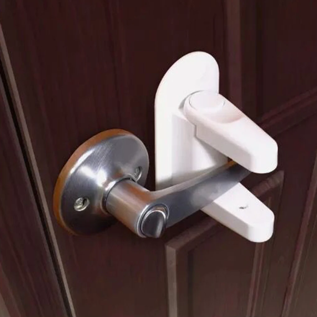 

1/2pcs Child Safety Door Lever Lock Kid Secure Proof Handle Lock Adhesive Tape Baby Proof Door Lock Cabinet Door Lock Kids