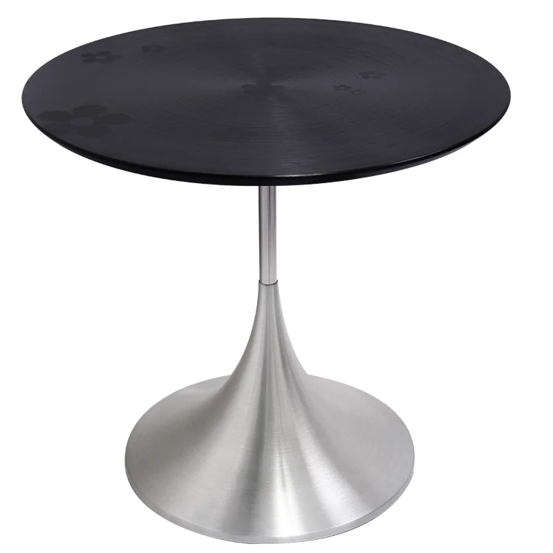 Simple modern tempered glass mini round side table creative stainless steel sofa side table fashion small coffee table