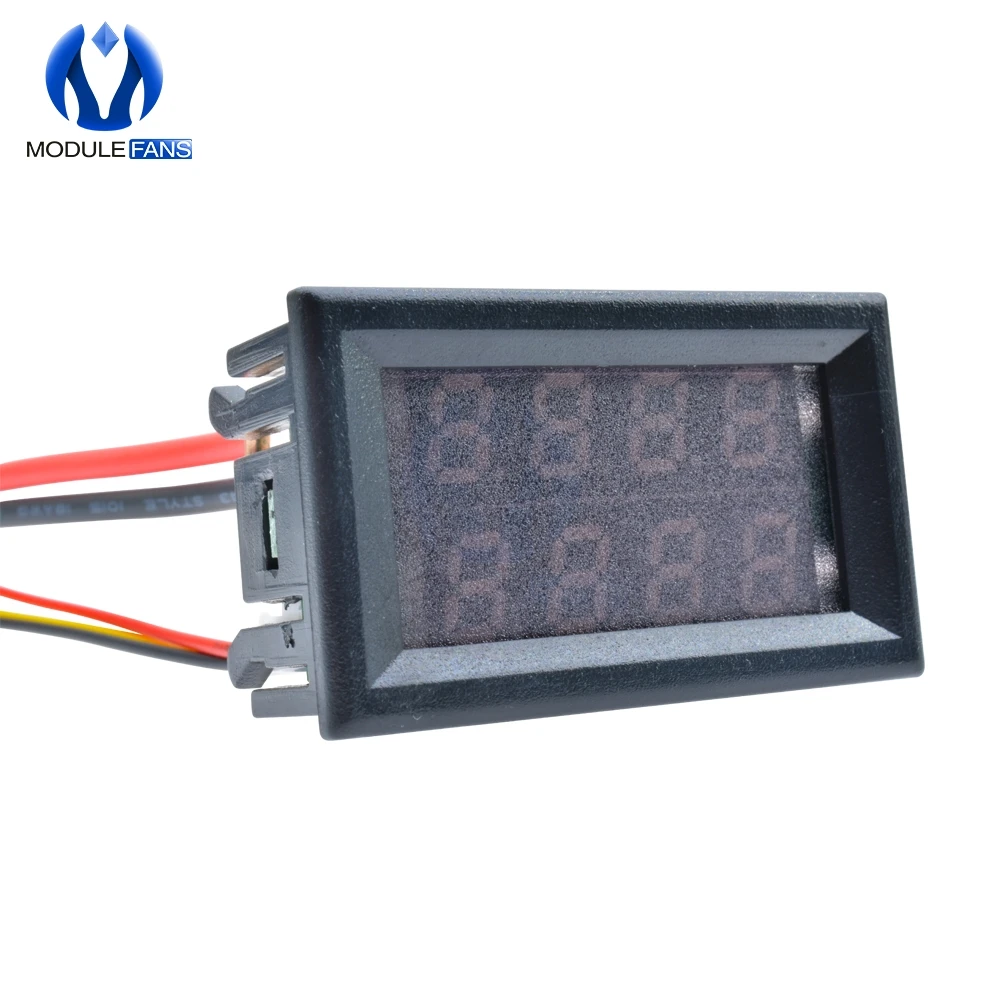 Digital LED Voltmeter Ammeter 0.28 INCH 0-100V 10A 5 Wires