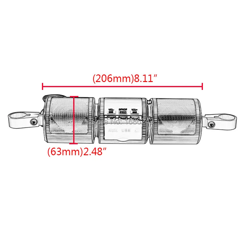 Мотоцикл динамик Bluetooth V2.1+ EDR аудио плеер водостойкий стерео динамик fm-радио AUX USB TF MP3 плеер универсальный