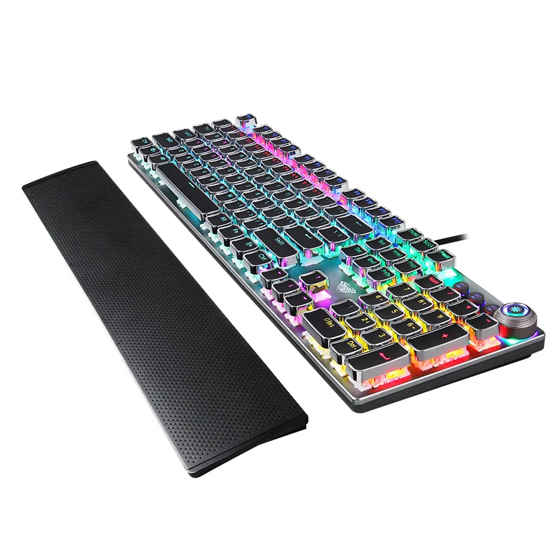 

Steampunk Game Real Mechanical Keyboard Desktop Laptop Wired Keyboard External Hand Esports Peripherals 104 Round Key