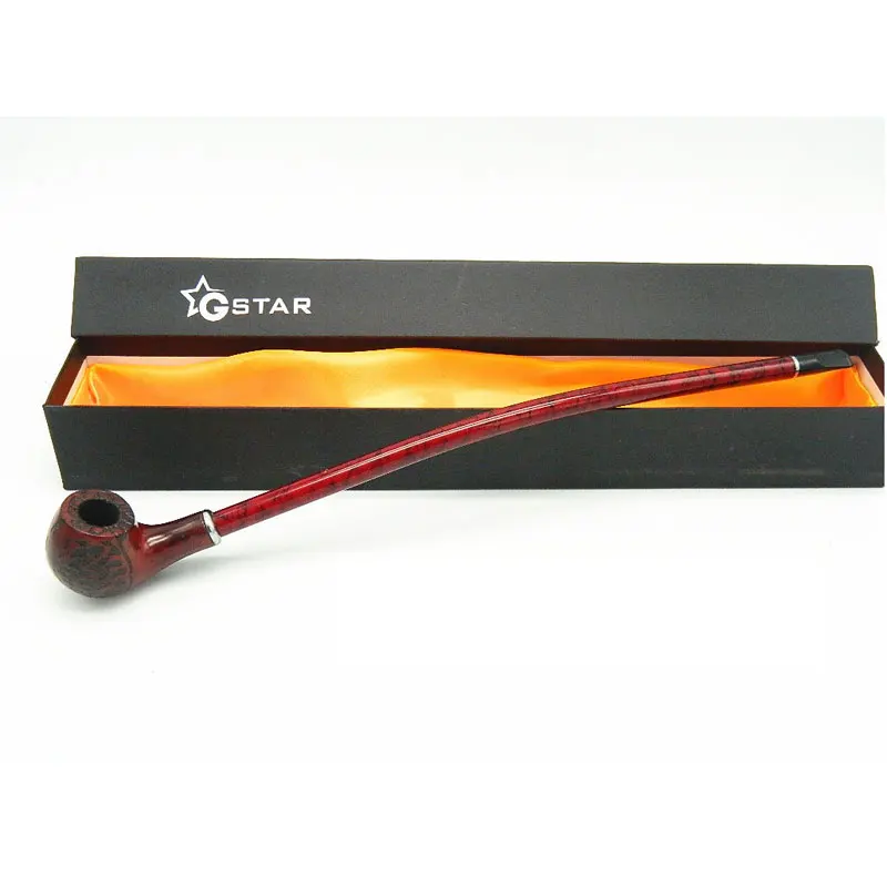 Classic durable long wooden smoking tabacco pipe top Snakeskin tabak