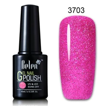 Belen 10 мл Блестящий неоновый глиттер глянцевый гель лак для ногтей основа и верхние необходимые УФ маникюрные украшения лак удаляющийся замачиванием гель лак