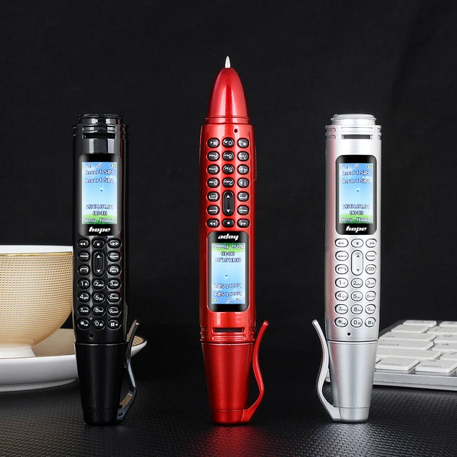 Best Offers Mini Pen Cellphone  0.96" Tiny Screen Flashlight Bluetooth Dialer Dual SIM Camera Mobile Phones with Recording russian language
