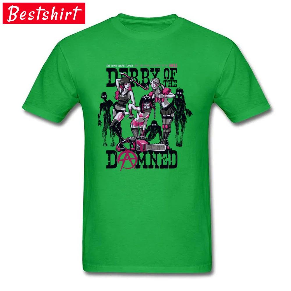 Derby of The Damned Tees 2018 New Fashion Round Collar Simple Style Short Sleeve Cotton Fabric Student Top T-shirts Tops T Shirt Derby of The Damned green