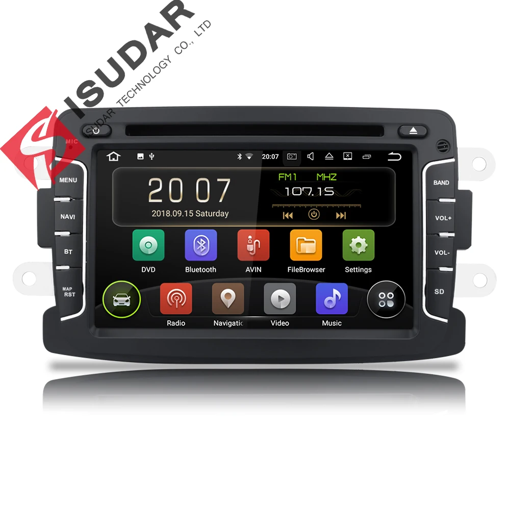 Isudar Car Multimedia Player Gps Android 8.1 Car Radio 1 Din For Dacia