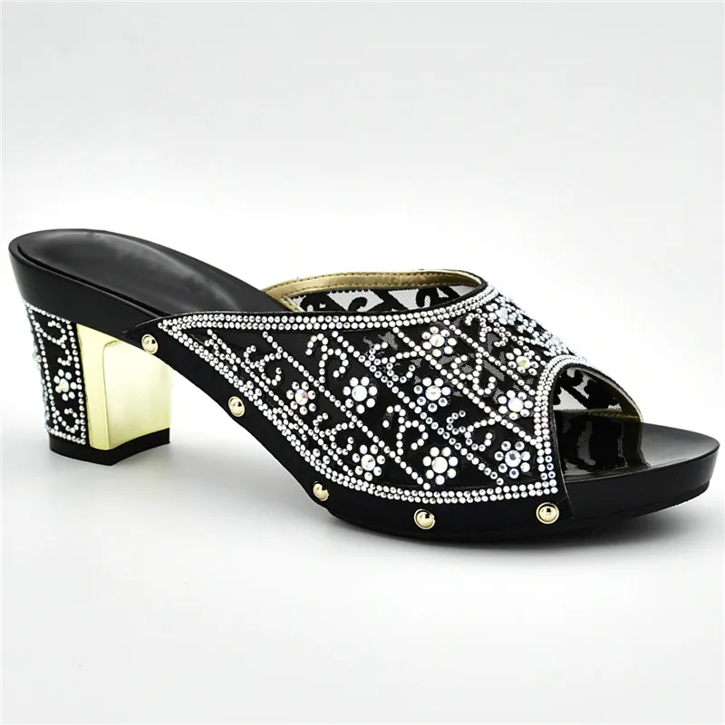 Новые модные сандалии; Rasteiras Femininas; коллекция года; летние женские туфли-Туфелька на высоком каблуке; свадебные туфли со стразами - Цвет: Черный
