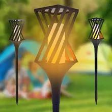 Солнечный светильник пламени водонепроницаемый газон фонарь светильник Открытый светодиодный настенный светильник